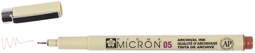 Fineliner Sakura pigma micron 0.45mm bruin