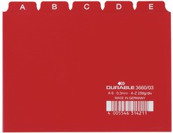 Alfabet Durable 3660 A6 148x105mm PP rood