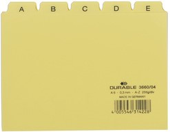 Alfabet Durable 3660 A6 148x105mm PP geel