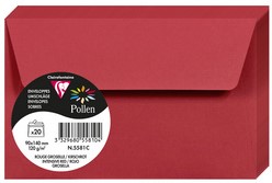 Envelop Pollen 90x140mm kersenrood 20stuks