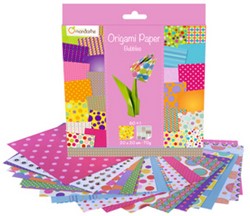 Vouwblaadjes Avenue Mandarine 70g/m² 20x20cm Bubbles assorti pak à 60 vel