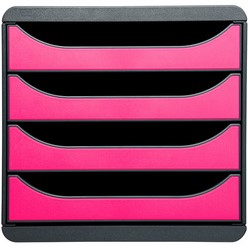 Ladenbox Exacompta big box 4 laden zwart/roze