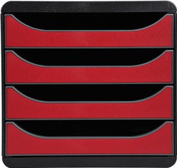 Ladenbox Exacompta big box 4 laden zwart/rood
