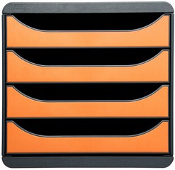 Ladenbox Exacompta big box 4 laden zwart/oranje