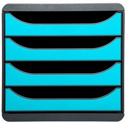 Ladenbox Exacompta big box 4 laden zwart/lichtblauw