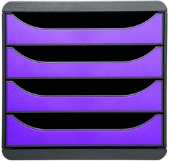Ladenbox Exacompta big box 4 laden zwart/paars