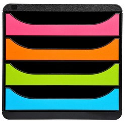 Ladenbox Exacompta big box 4 laden zwart/assorti