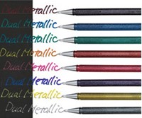 Gelschrijver Pentel K110 Dual pen glitter blauw/groen 0.45mm-2
