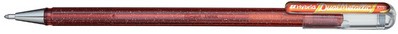 Gelschrijver Pentel K110 Dual pen glitter oranje/geel 0.45mm