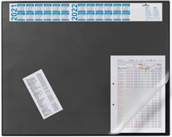 Onderlegger Durable met transparante cover en kalender 65x52cm zwart