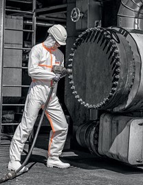 Overall Uvex voor chemische bescherming wegwerp M wit/oranje-2