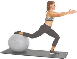 Zitbal/gymnastiekbal Schildkröt 65cm met opblaaspomp zilver-2