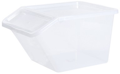 Opbergbox Plast Team 40 liter 395x575x313mm met deksel transparant wit