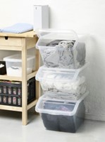 Opbergbox Plast Team 40 liter 395x575x313mm met deksel transparant wit-2