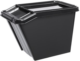 Opbergbox Plast Team 58 liter 395x650x438mm met deksel zwart