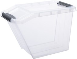 Opbergbox Plast Team 58 liter 395x650x438mm met deksel transparant wit