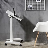 Zit-/statafel Logilink hoogteverstelbaar en verrijdbaar wit-3