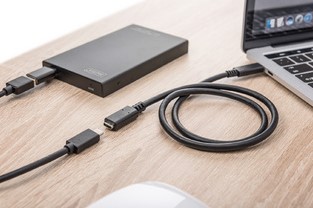 Verlengkabel Digitus USB-C male - USB-C 2.0 female 2m zwart-2