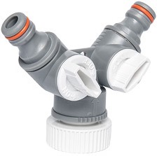 2-weg-waterverdeler Bradas white line grijs/wit