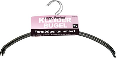 Kledinghanger Peggy Perfect metaal 420mm zwart 2 stuks