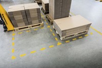 Vloermarkeringssticker Durable 1703.04 "streep"-vorm geel p/10-2