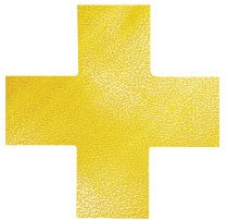 Vloermarkeringssticker Durable 1701.04 "kruis"-vorm geel p/10