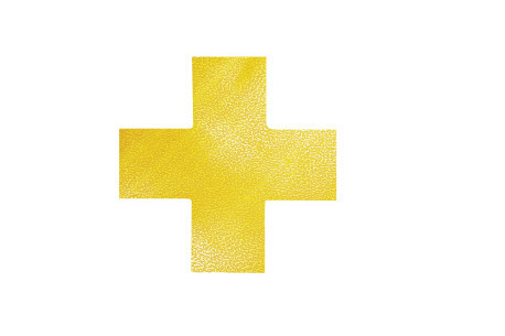 Vloermarkeringssticker Durable 1701.04 "kruis"-vorm geel p/10
