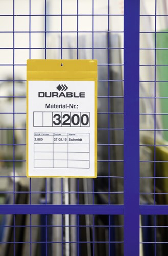 Insteekhoes Durable 1748 extra sterk magnetisch A4 liggend geel p/10-2