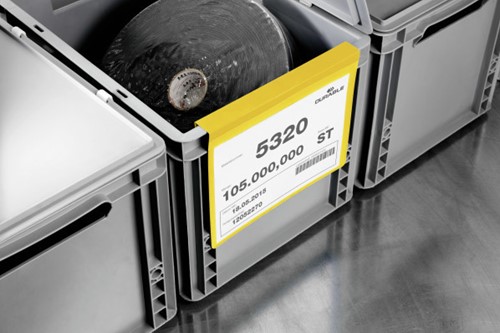 Insteekhoes Durable 1722 met gevouwen ophangsysteem A5 liggend geel-2