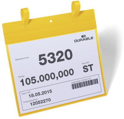 Insteekhoes Durable 1751 met bindriemen A5 liggend geel p/50-2