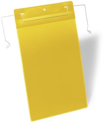 Insteekhoes Durable 1753 met metalen beugelophangsysteem A4 staand geel