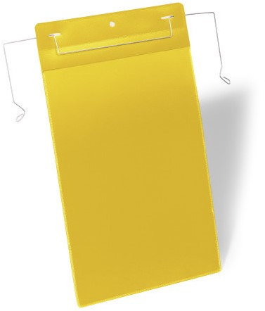 Insteekhoes Durable 1753 met metalen beugelophangsysteem A4 staand geel