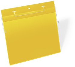 Insteekhoes Durable 1754 met metalen beugelophangsysteem A4 liggend geel