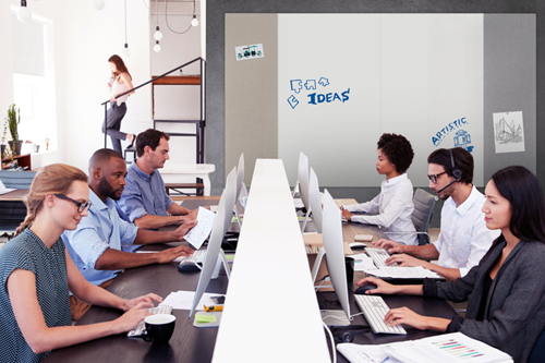 Prikbord Legamaster WALL-UP akoestisch 200x119,5cm beige-3