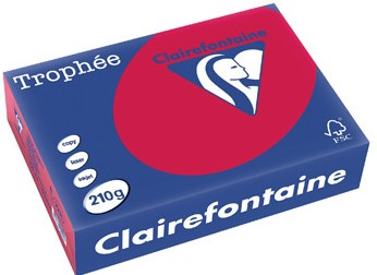 Kopieerpapier Trophee 2211 A4 210gr kersenrood 250vel