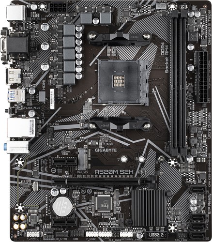 GIGABYTE A520M S2H moederbord AMD A520 Socket AM4 micro ATX-2