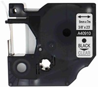 Labeltape 40910 D1 9mmx7m zwart op transparant-2