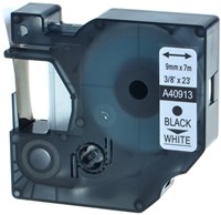 Labeltape Rillprint (Dymo) 40913 D1 9mmx7m zwart op wit-2
