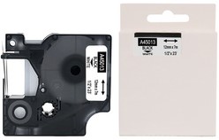 Labeltape Rillprint (Dymo) 40913 D1 9mmx7m zwart op wit