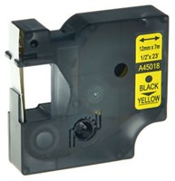 Labeltape 45018 D1 12mmx7m zwart op geel-2