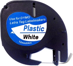 Labeltape 91201 LT 12mmx4m zwart op wit