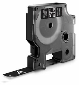 Labeltape 45021 D1 12mmx7m wit op zwart