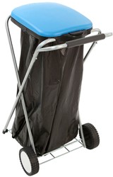 Zakhouder Move & Up met deksel verrijdbaar tbv zakken van 110liter blauw