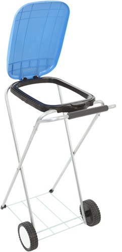Zakhouder Move & Up met deksel verrijdbaar tbv zakken van 110liter blauw-2
