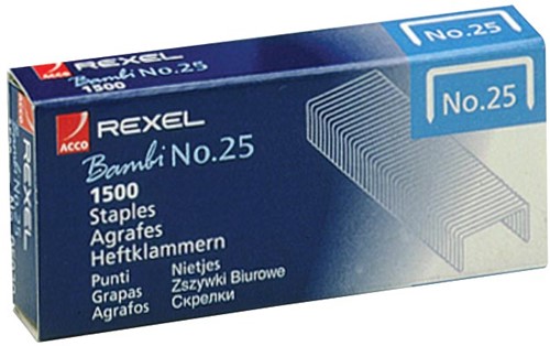 Nieten Rexel Bambi nr25 gegalvaniseerd 1500stuks