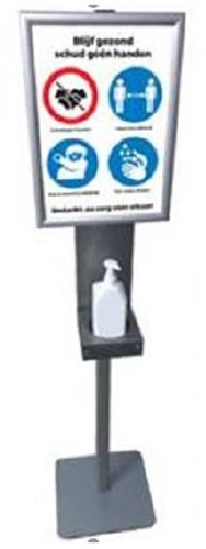 Desinfectiezuil safety 150cm grijs-2