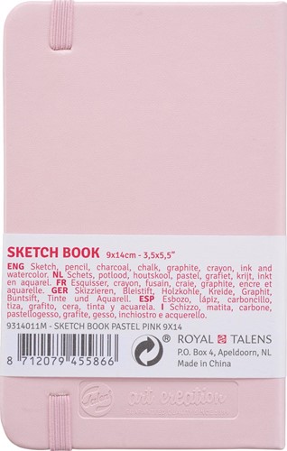 Schetsboek Talens Art Creation 80 witte vellen 140gr 90x140mm roze-2