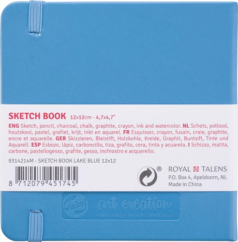 Schetsboek Talens Art Creation 80 witte vellen 140gr 120x120mm blauw-2