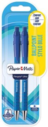 Gelschrijver Paper Mate Flexgrip blauw blister à 2 stuks