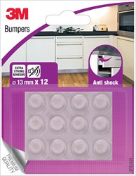 Etiket 3M anti shock stootdopjes rond 13mm transparant 12stuks